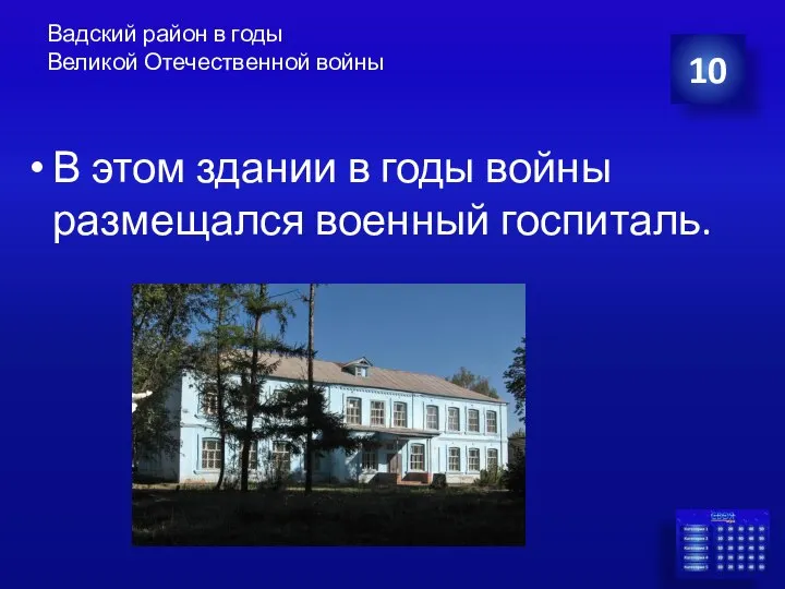 Вадский район в годы Великой Отечественной войны В этом здании в годы