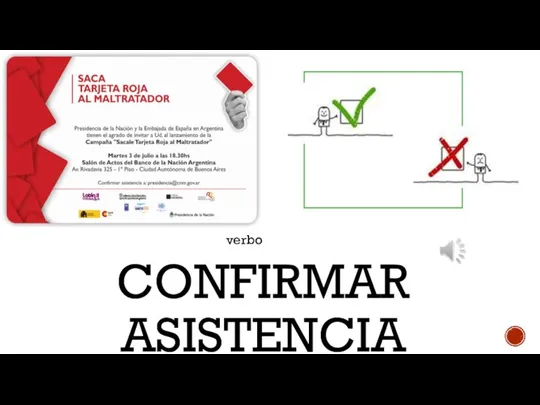 CONFIRMAR ASISTENCIA verbo