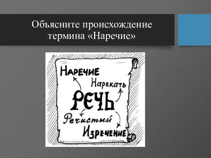 Объясните происхождение термина «Наречие»