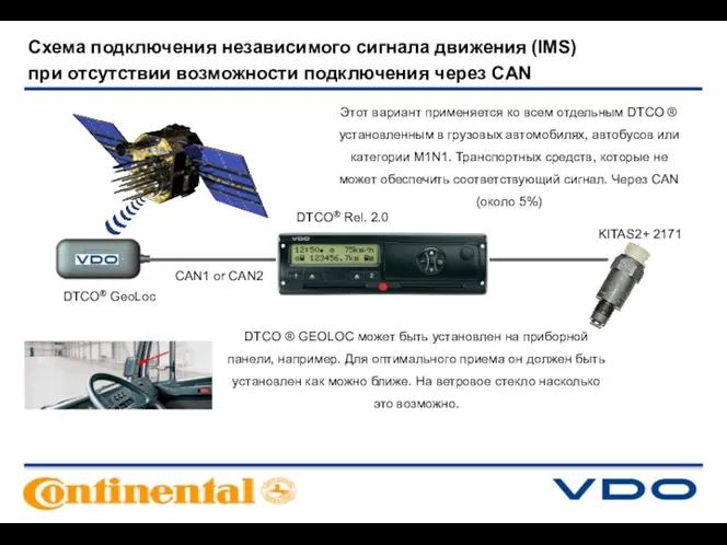 DTCO® GeoLoc CAN1 or CAN2 Этот вариант применяется ко всем отдельным DTCO