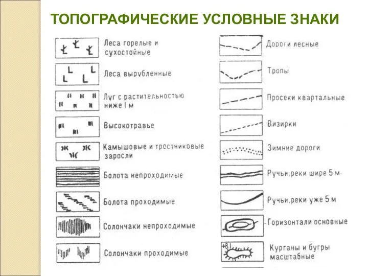 ТОПОГРАФИЧЕСКИЕ УСЛОВНЫЕ ЗНАКИ