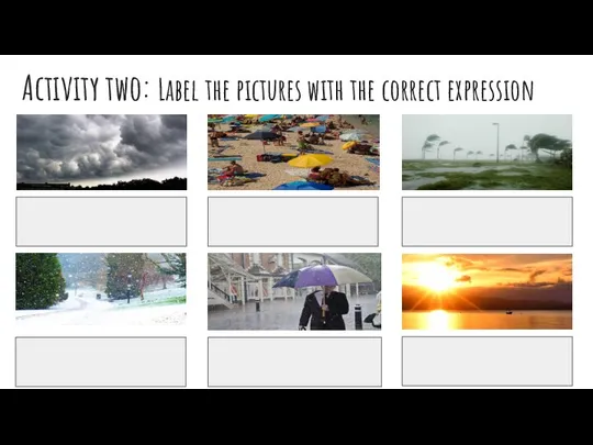 Activity two: Label the pictures with the correct expression