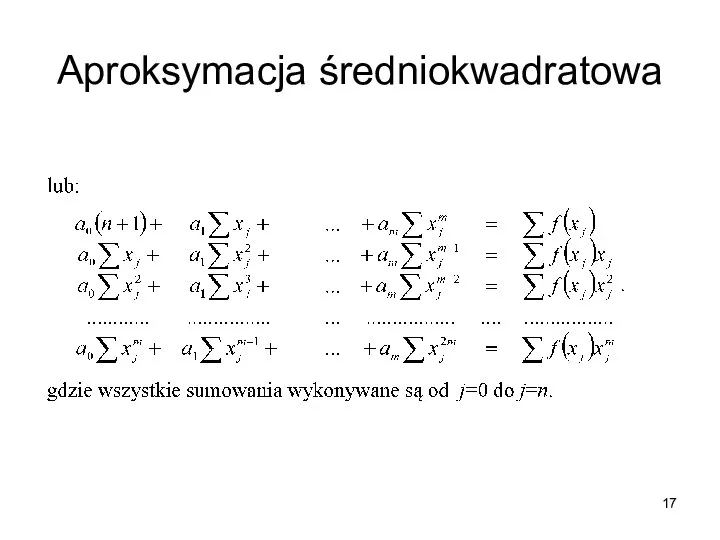 Aproksymacja średniokwadratowa