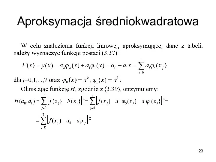 Aproksymacja średniokwadratowa