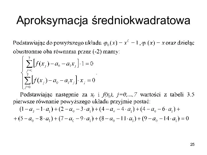 Aproksymacja średniokwadratowa