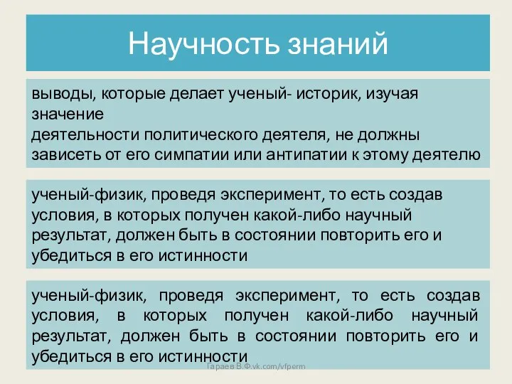 Научность знаний выводы, которые делает ученый- историк, изучая значение деятельности политического деятеля,