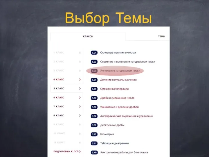 Выбор Темы