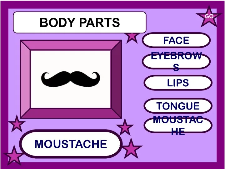 MOUSTACHE EYEBROWS LIPS TONGUE GO BODY PARTS FACE MOUSTACHE