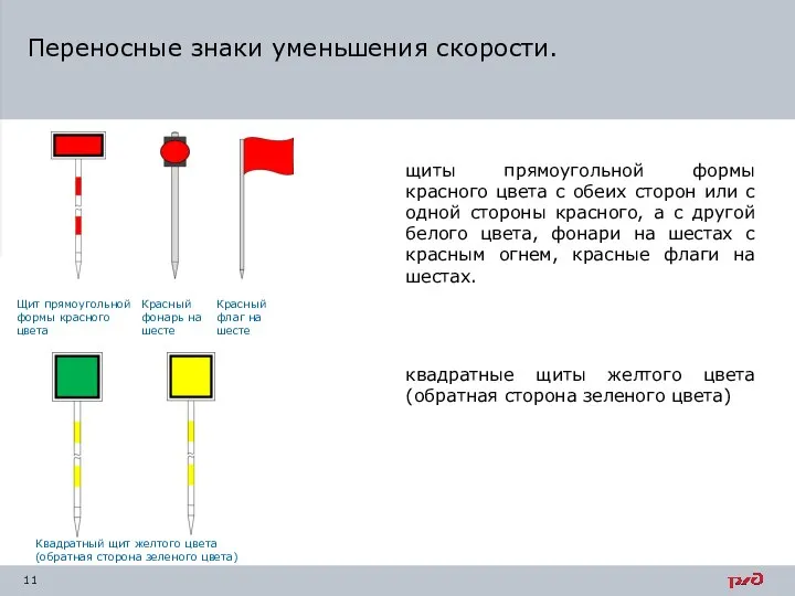 щиты прямоугольной формы красного цвета с обеих сторон или с одной стороны