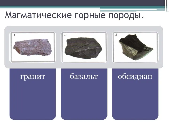 Магматические горные породы.