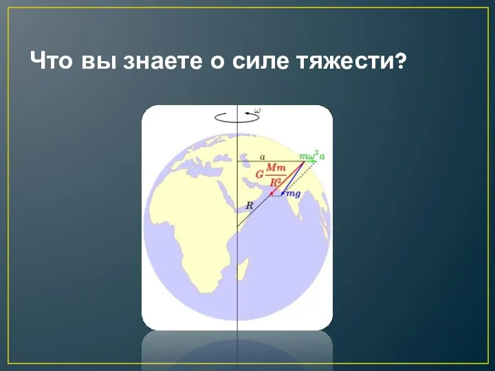 Что вы знаете о силе тяжести?