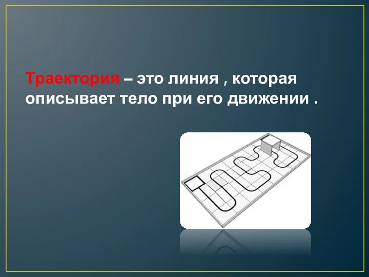 Траектория – это линия , которая описывает тело при его движении .