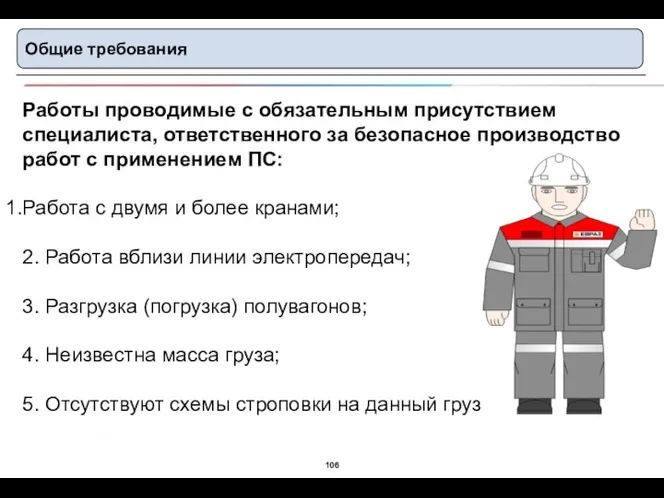 Общие требования Работы проводимые с обязательным присутствием специалиста, ответственного за безопасное производство