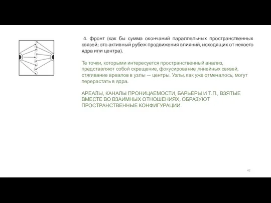 4. фронт (как бы сумма окончаний параллельных пространственных связей; это активный рубеж