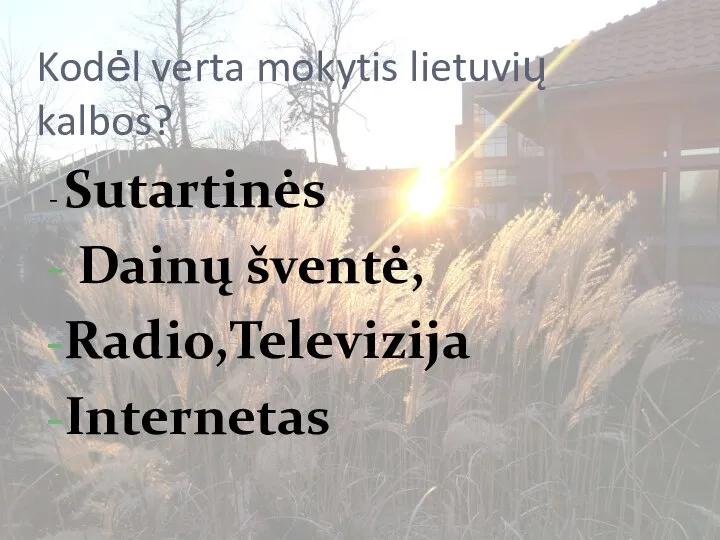 Kodėl verta mokytis lietuvių kalbos? - Sutartinės Dainų šventė, Radio,Televizija Internetas