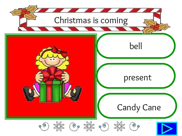 bell present Candy Cane Christmas is coming