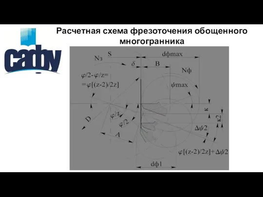 Расчетная схема фрезоточения обощенного многогранника