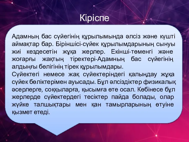 Кіріспе Адамның бас сүйегінің құрылымында әлсіз және күшті аймақтар бар. Біріншісі-сүйек құрылымдарының