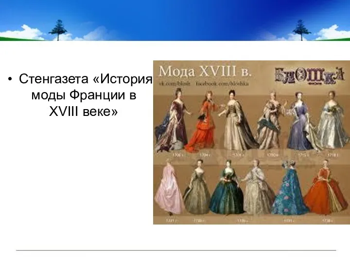 Стенгазета «История моды Франции в XVIII веке»