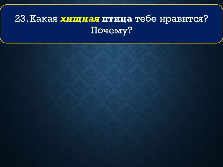 23. Какая хищная птица тебе нравится? Почему?