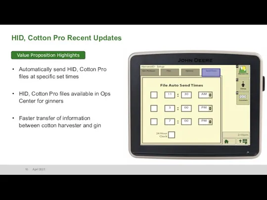HID, Cotton Pro Recent Updates Automatically send HID, Cotton Pro files at