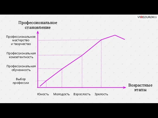 Профессиональное становление Возрастные этапы Выбор профессии Профессиональная обученность Профессиональная компетентность Профессиональное мастерство