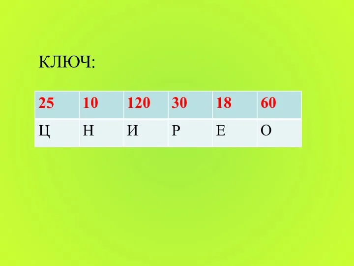 КЛЮЧ: