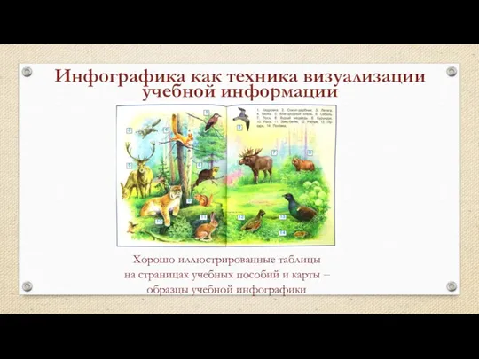 Хорошо иллюстрированные таблицы на страницах учебных пособий и карты ‒ образцы учебной