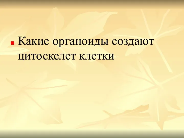 Какие органоиды создают цитоскелет клетки