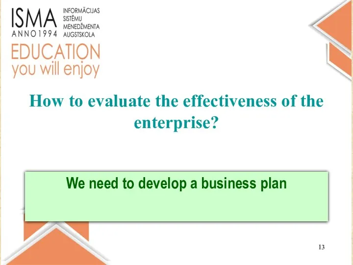 How to evaluate the effectiveness of the enterprise?