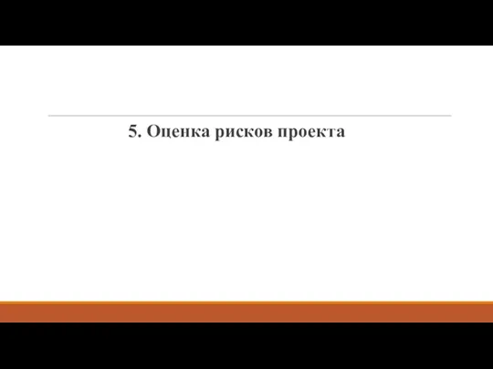 5. Оценка рисков проекта