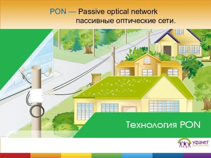 PON — Passive optical network пассивные оптические сети.
