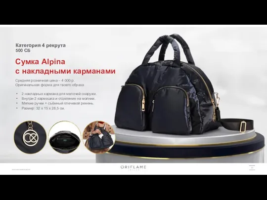 11 Сумка Alpina с накладными карманами Средняя розничная цена – 4 000