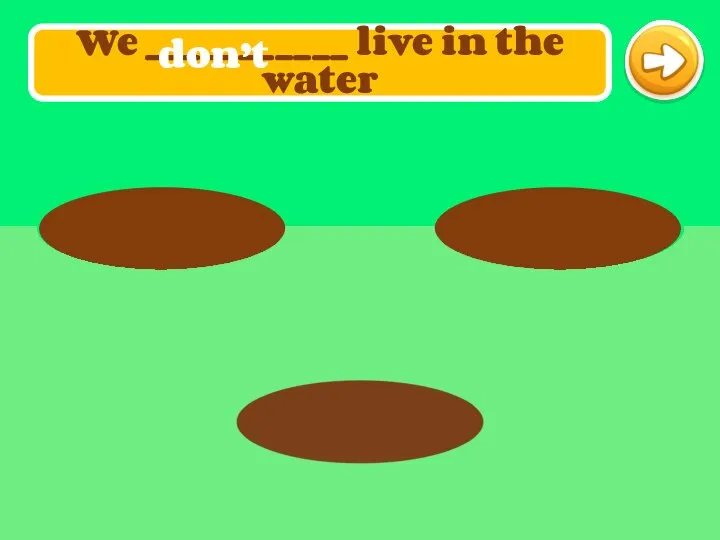 We ___________ live in the water don’t