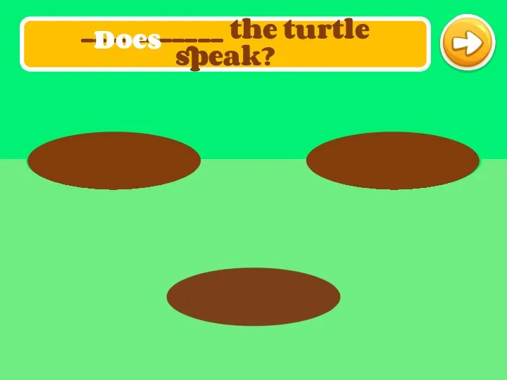 ___________ the turtle speak? Does