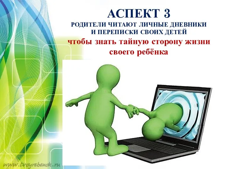 АСПЕКТ 3 РОДИТЕЛИ ЧИТАЮТ ЛИЧНЫЕ ДНЕВНИКИ И ПЕРЕПИСКИ СВОИХ ДЕТЕЙ чтобы знать