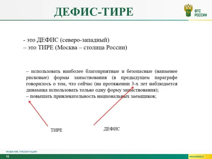 ДЕФИС-ТИРЕ НАЗВАНИЕ ПРЕЗЕНТАЦИИ