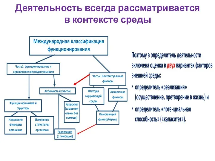 Деятельность всегда рассматривается в контексте среды