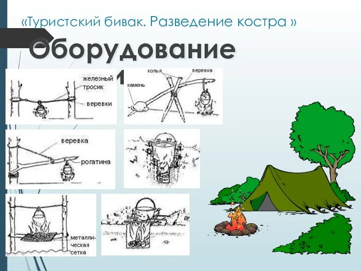 «Туристский бивак. Разведение костра » Оборудование кострища