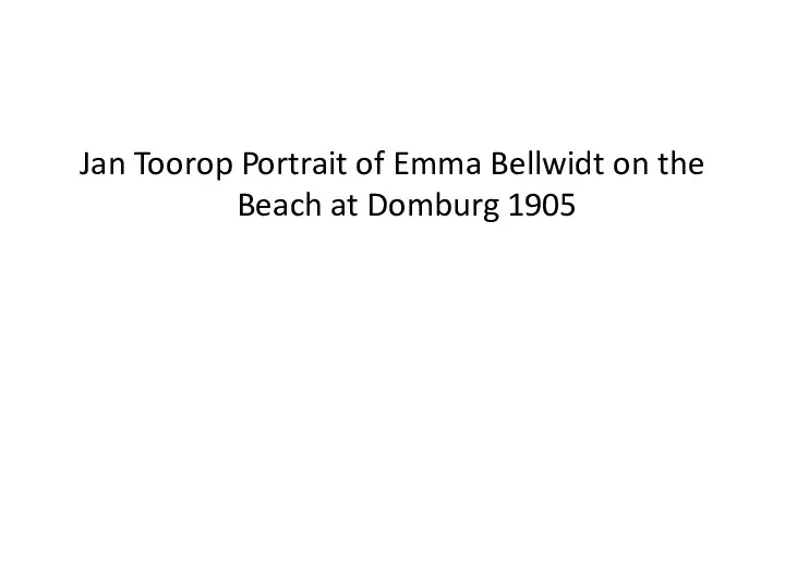 Jan Toorop Portrait of Emma Bellwidt on the Beach at Domburg 1905