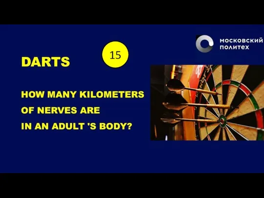 DARTS HOW MANY KILOMETERS OF NERVES ARE IN AN ADULT 'S BODY?