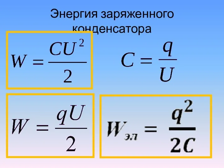 Энергия заряженного конденсатора