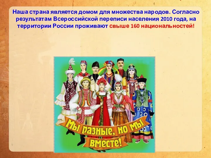 Наша страна является домом для множества народов. Согласно результатам Всероссийской переписи населения