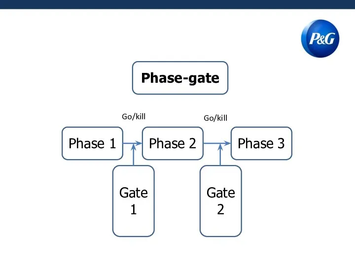 Phase-gate Phase 1 Gate 1 Phase 2 Gate 2 Phase 3 Go/kill Go/kill