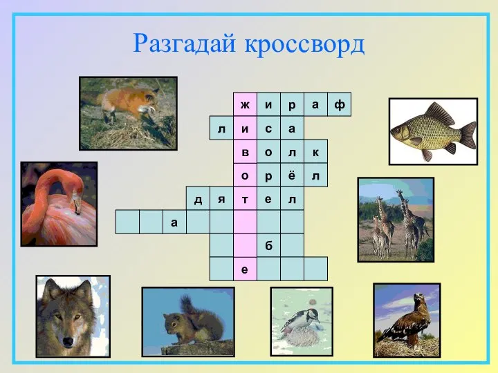 Разгадай кроссворд ж и о в т и е р а ф