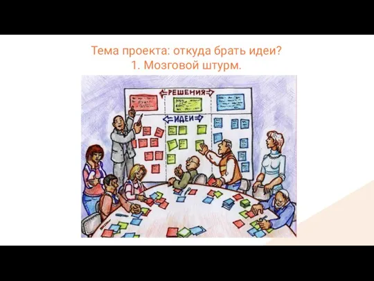 Тема проекта: откуда брать идеи? 1. Мозговой штурм.