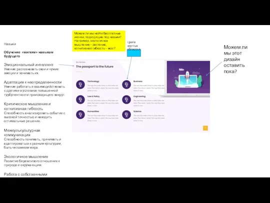 Можем ли мы этот дизайн оставить пока? Навыки Обучение «мягким» навыкам будущего