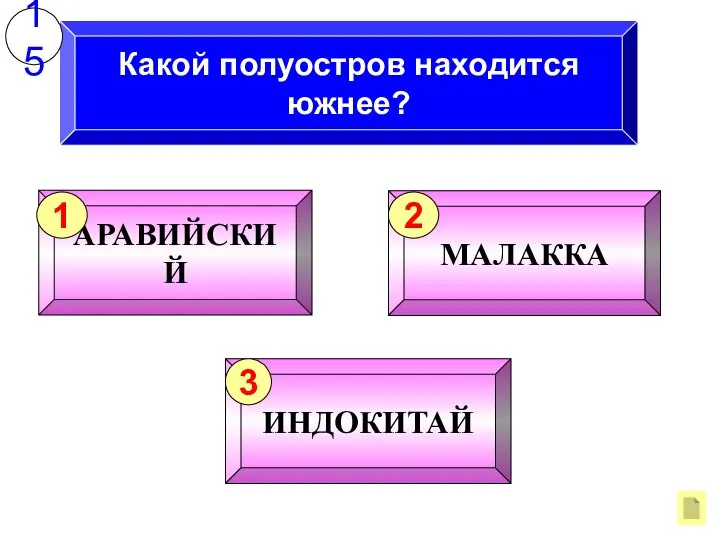 Какой полуостров находится южнее? 15