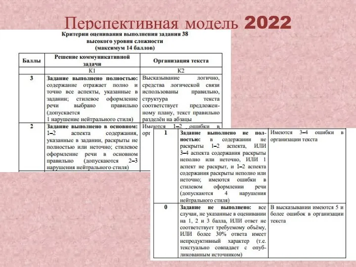 Перспективная модель 2022