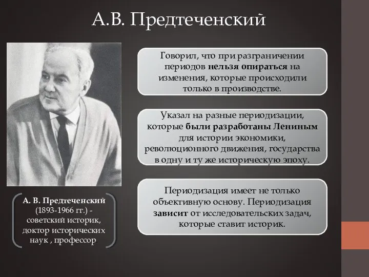 А. В. Предтеченский (1893-1966 гг.) - советский историк, доктор исторических наук ,